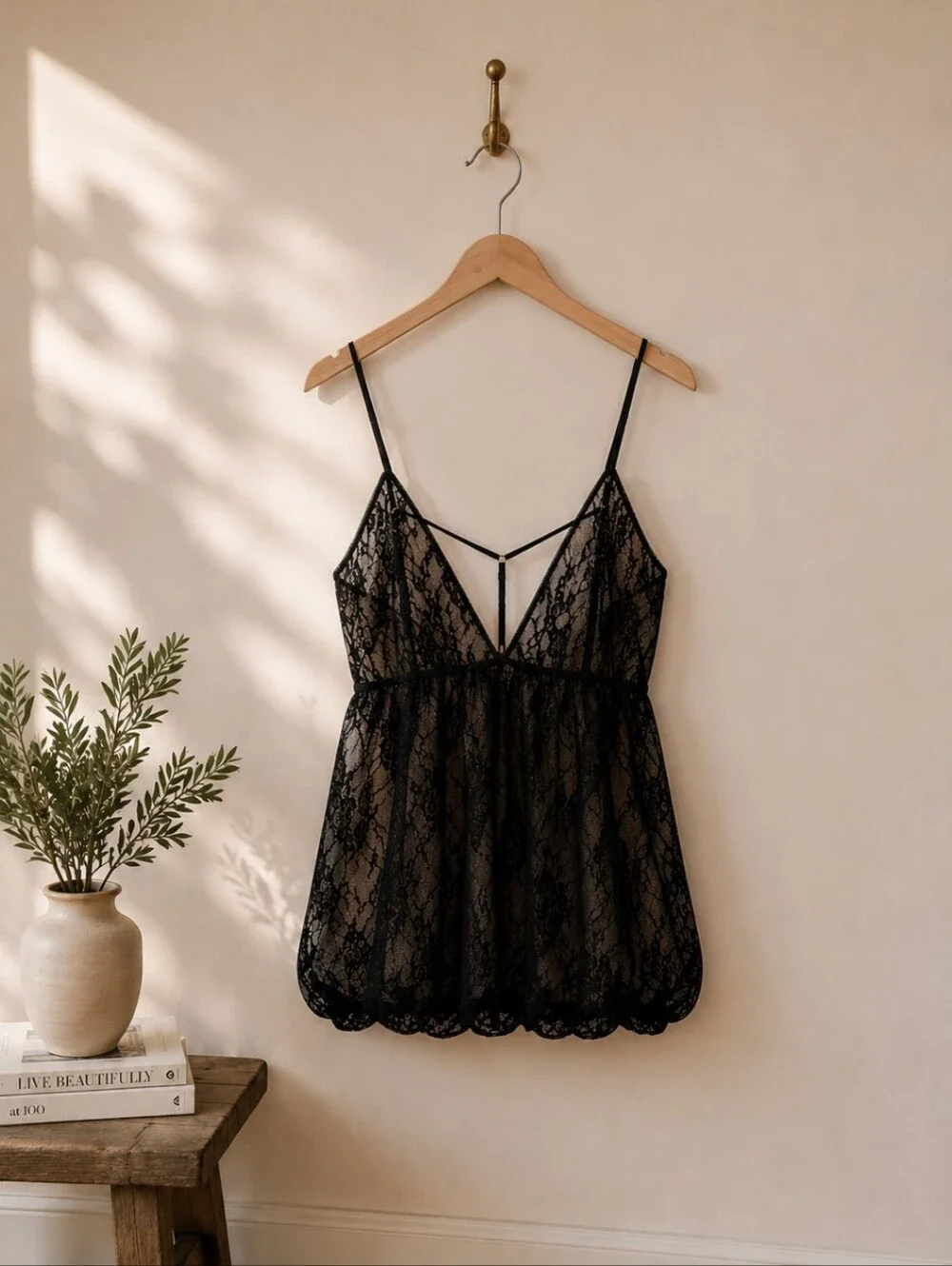 NWT Anthropologie Black Lace Bubble Dress Slip - Picture 1 of 11